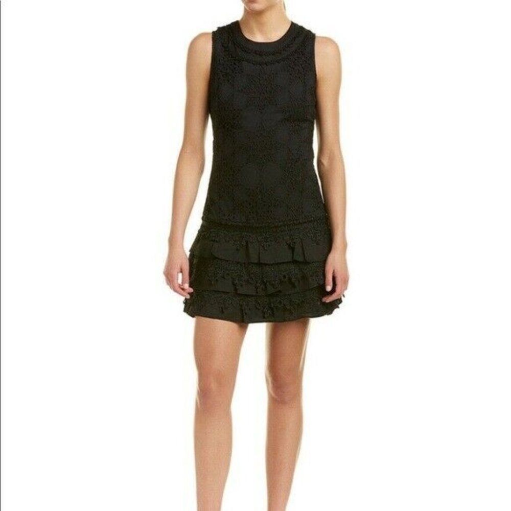 NWT  Allison New York  Black Ruffled Dress PC90